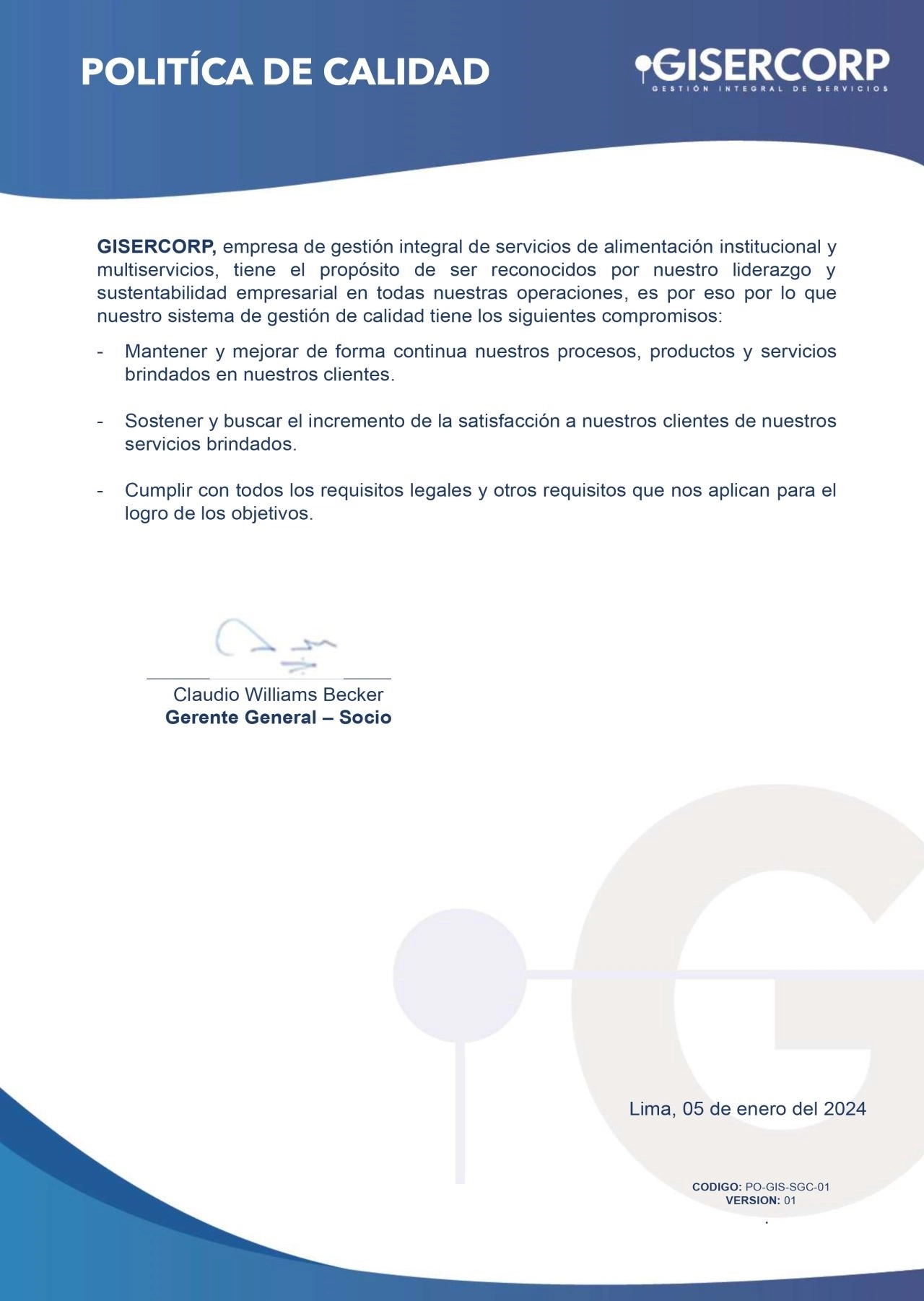 POLÍTICA DE CALIDAD INTEGRADA